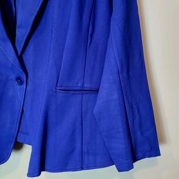 Betabrand Transcendent Blazer Womens Size 3X Royal Blue Stretch Office New - Picture 2 of 8